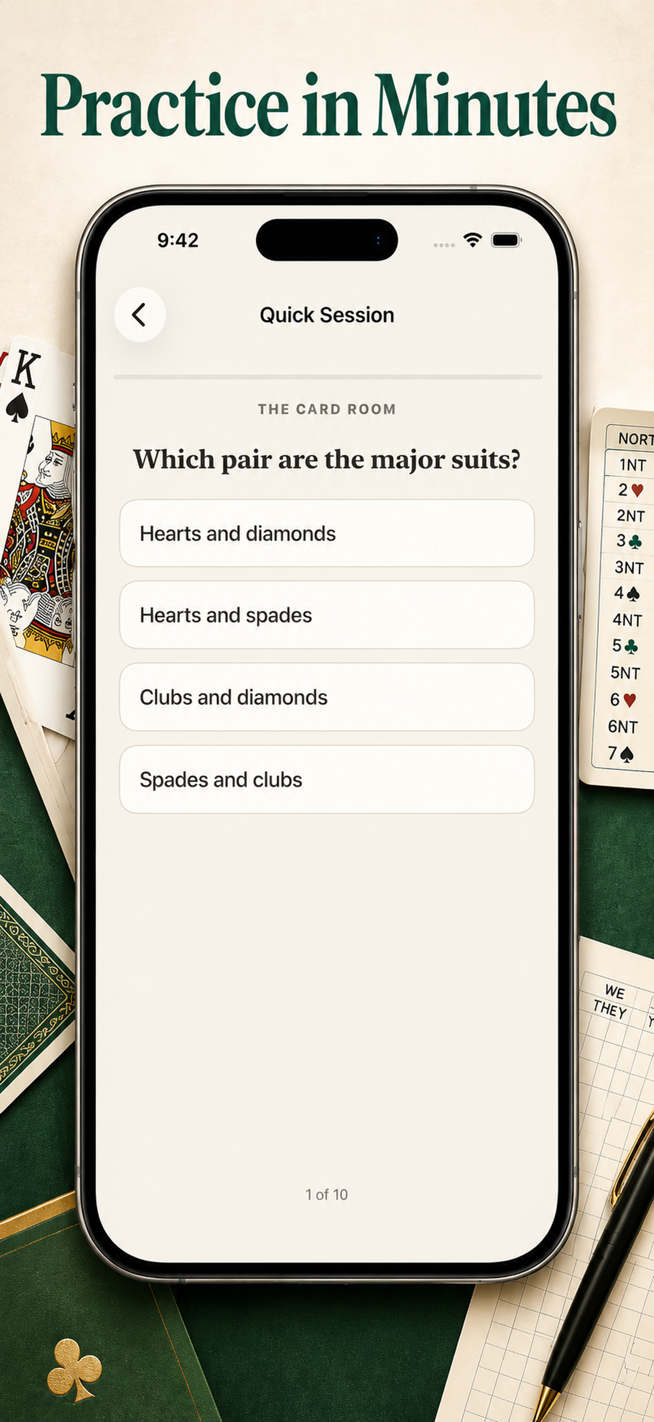 Five-minute sessions. &mdash; A drill in progress with a 13-card hand