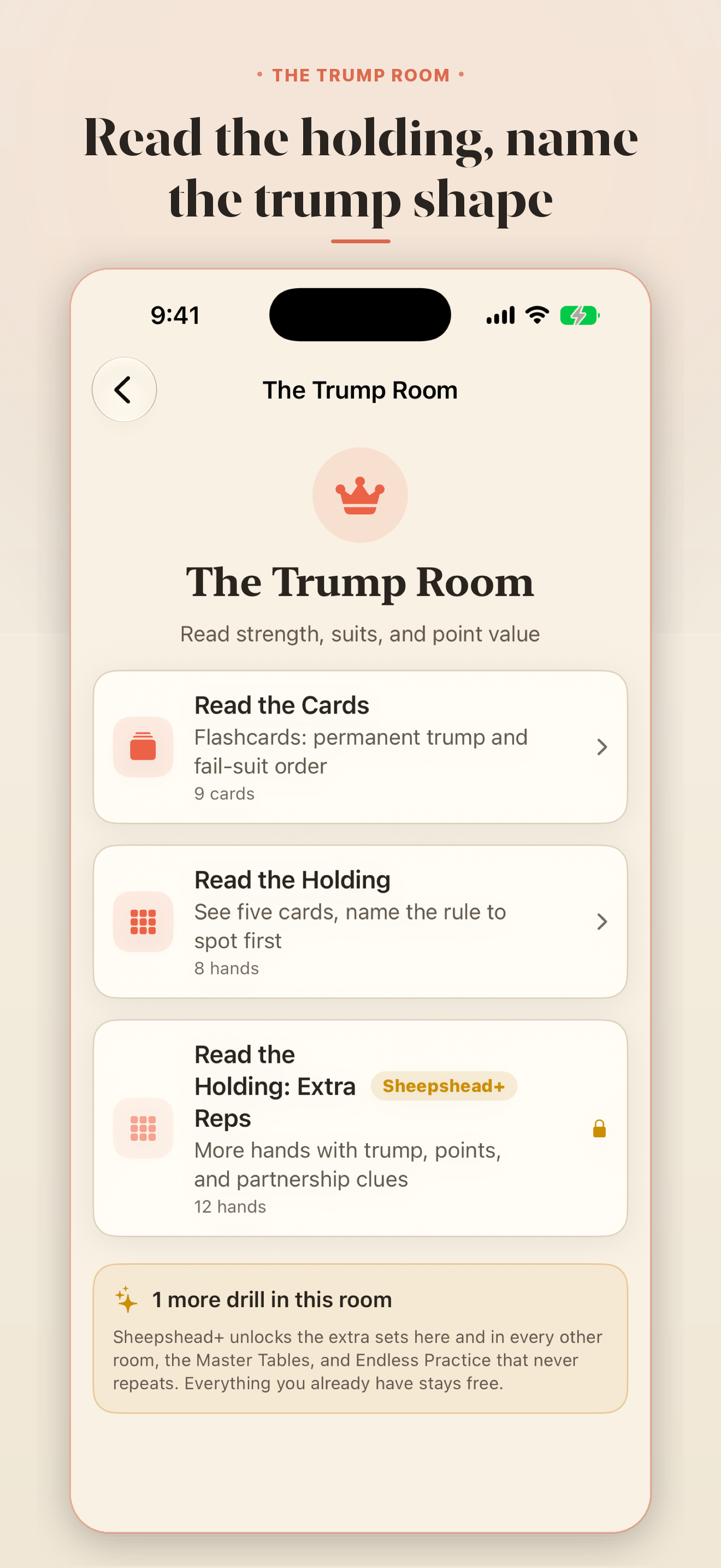 Read the holding. &middot; Matching five cards to the rule they show
