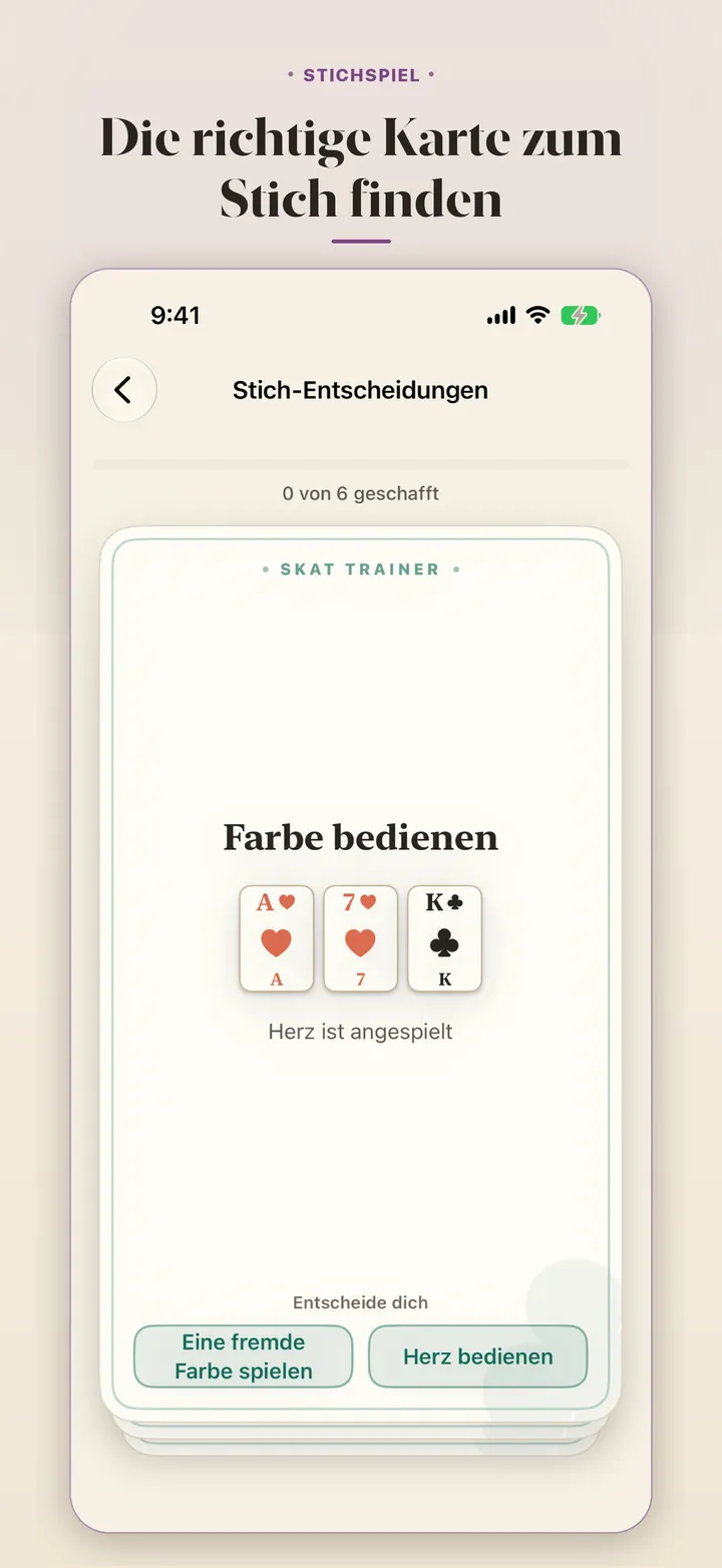 Stich mit Plan. &middot; Eine Entscheidung mit sichtbarer Bedienpflicht