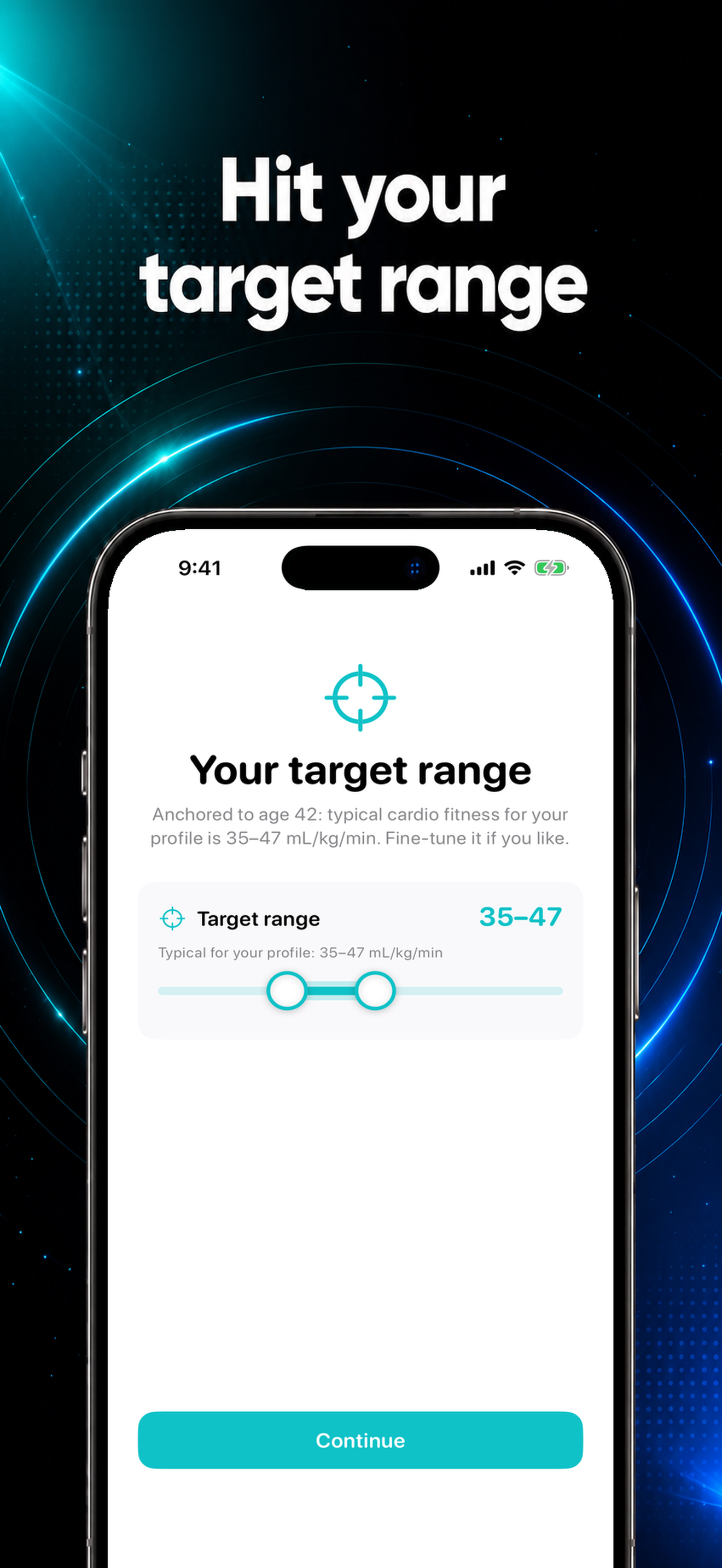 A target to aim at. &mdash; Personal target range for your age and sex